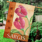 Personalized Red Tulips Welcome House Flag